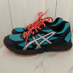 Asics | Gel Scram T2J6Q Neon Coral and Blue Athletic Shoe